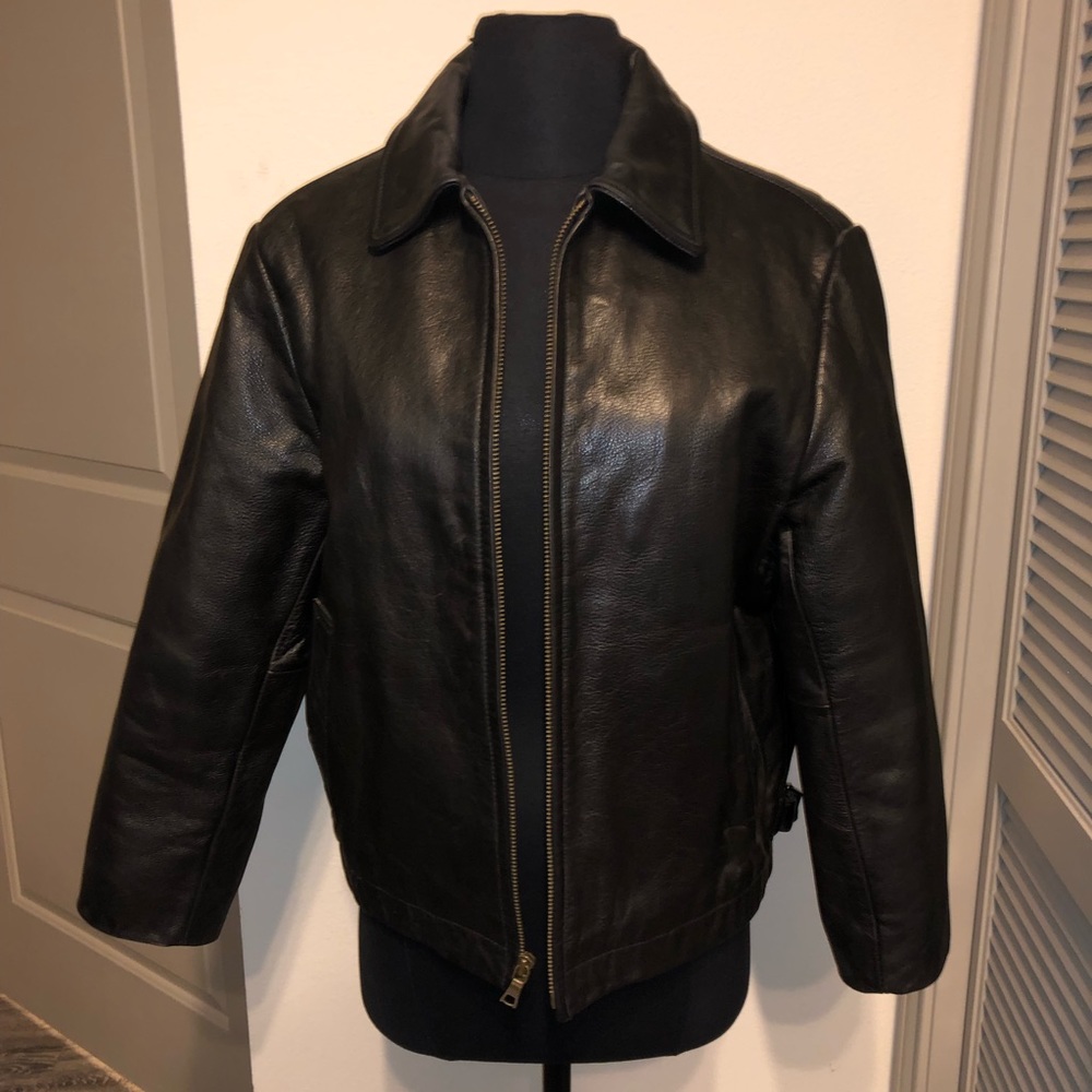 Black leather jacket rarely used